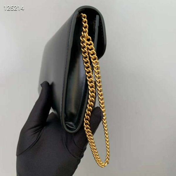 Gucci GG Unisex Gucci Horsebit 1955 Wallet with Chain-Black (7)