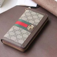 Gucci GG Unisex Ophidia GG Zip Around Wallet Supreme Canvas