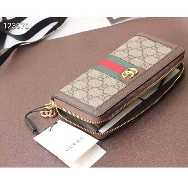Gucci GG Unisex Ophidia GG Zip Around Wallet Supreme Canvas (8)