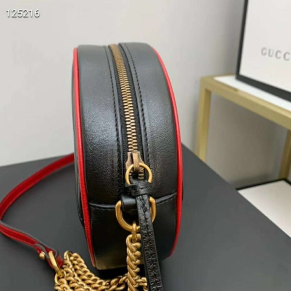 Gucci GG Women GG Marmont Mini Round Shoulder Bag-Black (5)