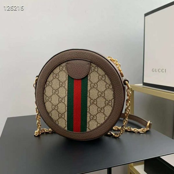 Gucci GG Women Ophidia Mini GG Round Shoulder Bag-Beige (5)