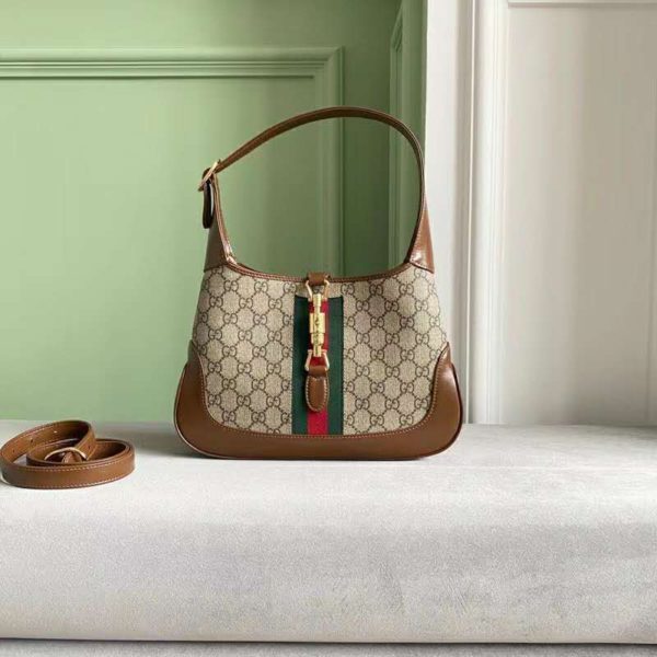 Gucci Women Jackie 1961 Small Hobo Bag GG Supreme Canvas (1)