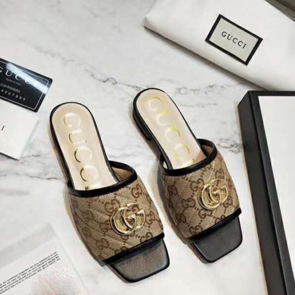 women's gg matelassé canvas slide sandal