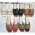 Gucci Women's GG Matelassé Canvas Slide Sandal Beige/Ebony Diagonal - Image 9