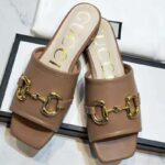 Gucci Women's Leather Slide Sandal with Horsebit Brown Leather – Image 3