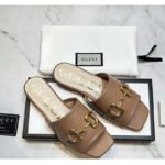 Gucci Women's Leather Slide Sandal with Horsebit Brown Leather – Image 8