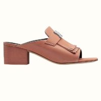 Hermes Women Alma Sandal Goatskin with Fringe Detail-Pink (1)