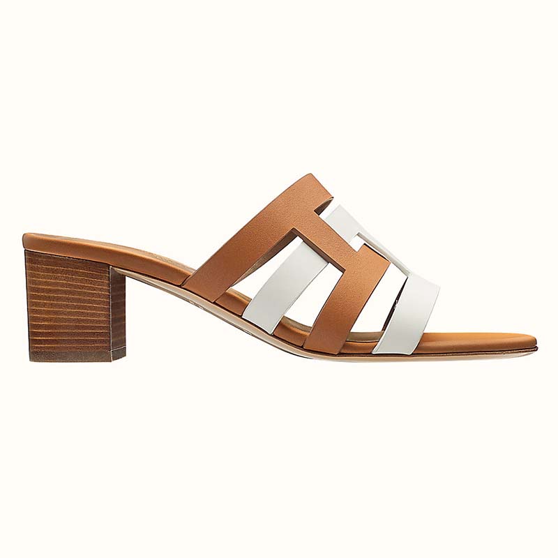 Hermes Women Amica Sandal Calfskin Two Intertwined Initials Straight ...