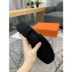 Hermes Women Villa Sandal Calfskin with Detailed Openwork Hardware-Black - Image 9