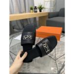 Hermes Women Villa Sandal Calfskin with Detailed Openwork Hardware-Black - Image 6