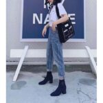 Hermes Women Volver 60 Ankle Boot Navy Leather 2.4" Heel - Bild 2