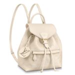 Louis Vuitton LV Mochila Montsouris Unisex Monograma Empreinte Cuero Repujado-Beige