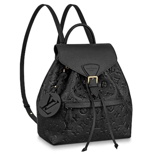 Louis Vuitton LV Unisex Montsouris Backpack Monogram Empreinte Embossed Leather-Black