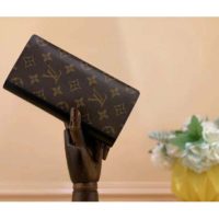 Louis Vuitton LV Unisex Brazza Wallet Monogram Macassar Coated Canvas