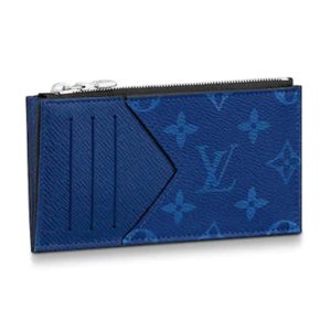 Louis Vuitton LV Unisex Coin Card Holder Monogram Canvas Taiga Leather