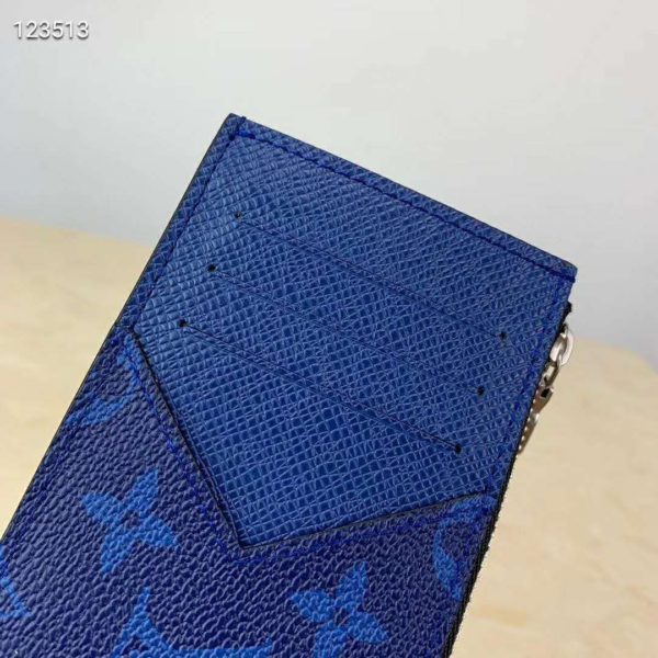 Louis Vuitton LV Unisex Coin Card Holder Monogram Canvas Taiga Leather (10)