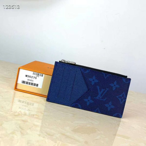 Louis Vuitton LV Unisex Coin Card Holder Monogram Canvas Taiga Leather (2)