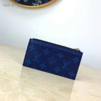 Louis Vuitton LV Unisex Coin Card Holder Monogram Canvas Taiga Leather