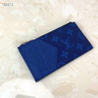 Louis Vuitton LV Unisex Coin Card Holder Monogram Canvas Taiga Leather