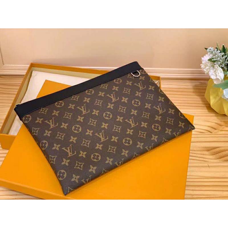 Louis Vuitton Brown, Pattern Print 2020 Monogram Macassar Discovery Pochette GM