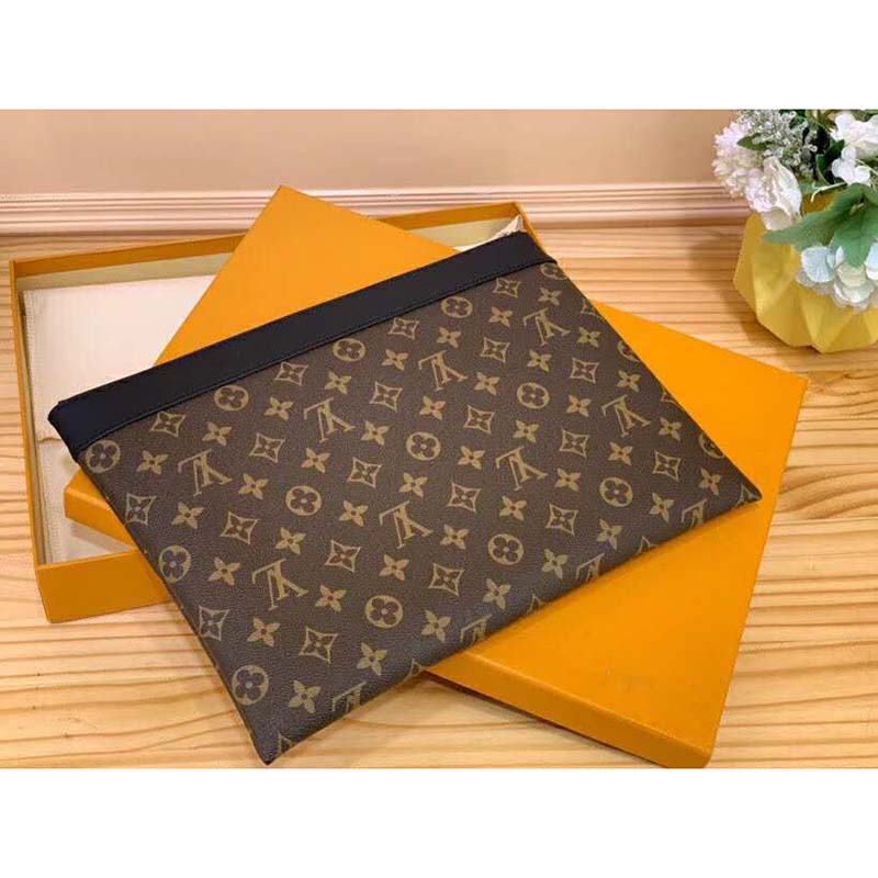 Louis Vuitton Brown, Pattern Print 2020 Monogram Macassar Discovery Pochette GM