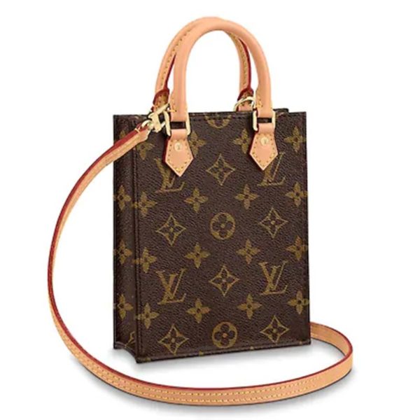 Louis Vuitton LV Unisex Petit Sac Plat Bag Monogram Canvas