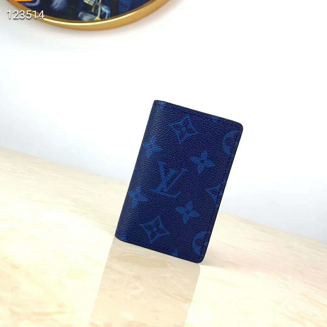 Louis Vuitton Pocket Organizer Monogram Eclipse Lagoon BlueLouis Vuitton  Pocket Organizer Monogram Eclipse Lagoon Blue - OFour