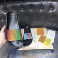 Louis Vuitton LV Unisex Waterfront Mule Rubber Iridescent Monogram-Black