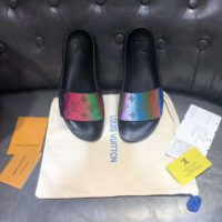 Louis Vuitton LV Unisex Waterfront Mule Rubber Iridescent Monogram-Black