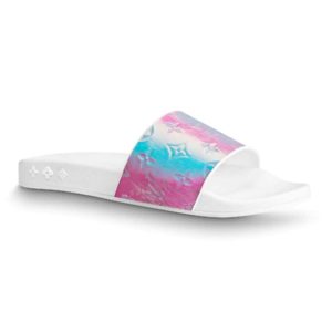 Louis Vuitton LV Unisex Waterfront Mule Rubber Iridescent Monogram-White