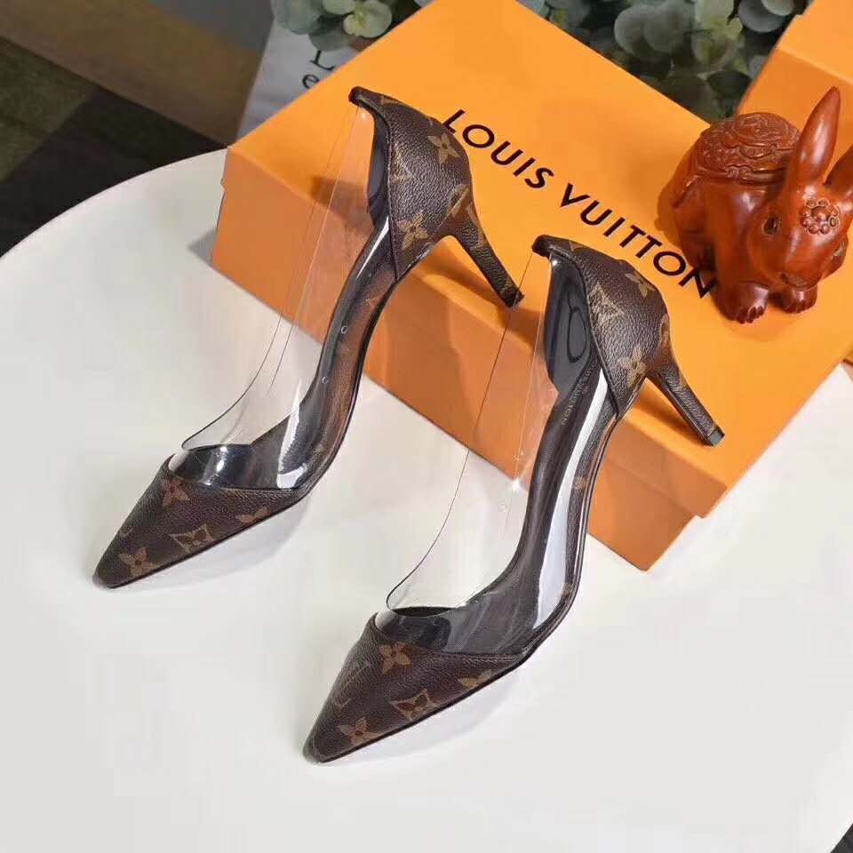 Louis Vuitton Monogram Cherie Pumps 38 Black 570695