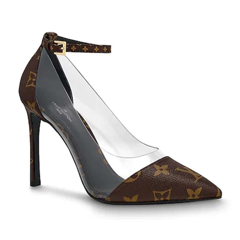 Louis Vuitton Lv Women Cherie Pump Iconic Monogram Canvas Brown Brandsoff