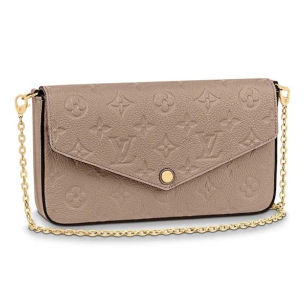 Louis Vuitton LV Women Félicie Pochette Monogram Empreinte Leather-Sandy