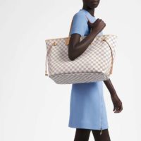 Louis Vuitton LV Women Neverfull GM Tote Damier Azur Canvas
