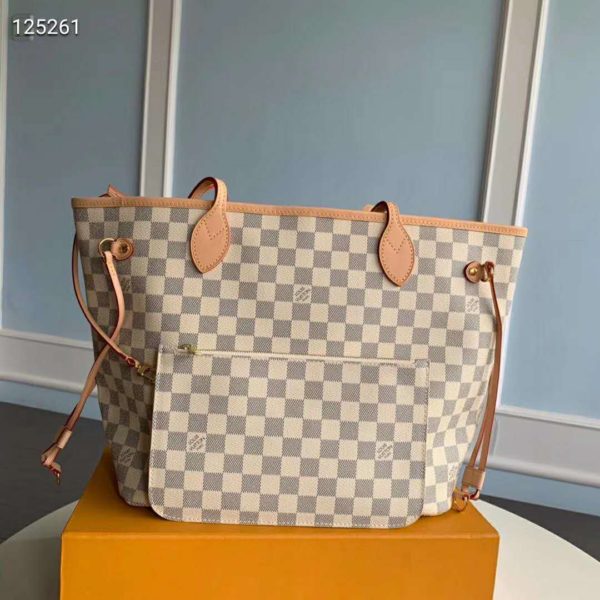 Louis Vuitton LV Women Neverfull GM Tote Damier Azur Canvas (3)