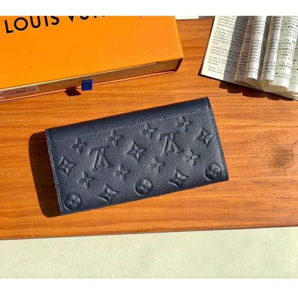 Louis Vuitton LV Women Sarah Wallet Monogram Empreinte Leather-Navy (3)