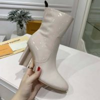 Louis Vuitton LV Women Silhouette Ankle Boot Shiny Rubber-White