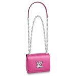 Borsa a mano Louis Vuitton LV Twist Mini da donna in pelle Epi martellata - Rosa
