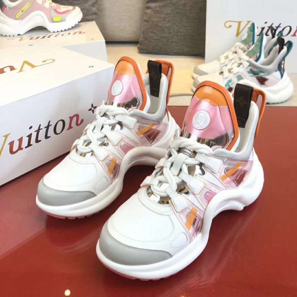 Louis Vuitton Women LV Archlight Sneaker Leather Technical Fabrics-Orange (4)