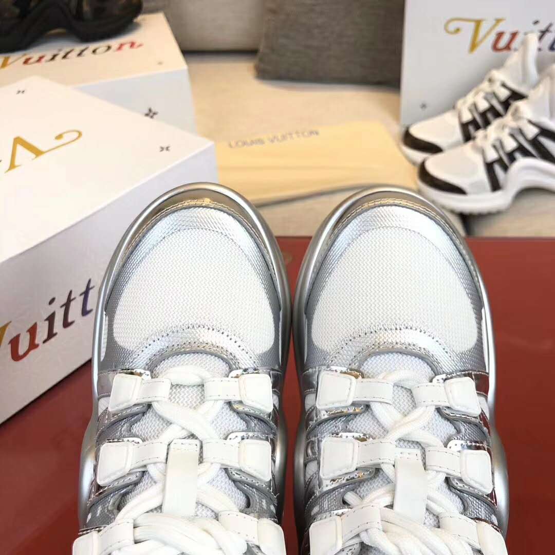 Louis Vuitton Women's LV Archlight Sneakers Fabric and Leather Silver  2211053