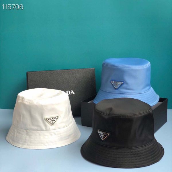Prada Unisex Nylon Bucket Hat-blue (2)