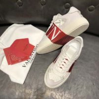 Valentino Unisex Calfskin VL7N Sneaker Bands Rubber-Effect VLTN Logo-Red