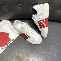 Valentino Unisex Calfskin VL7N Sneaker Bands Rubber-Effect VLTN Logo-Red