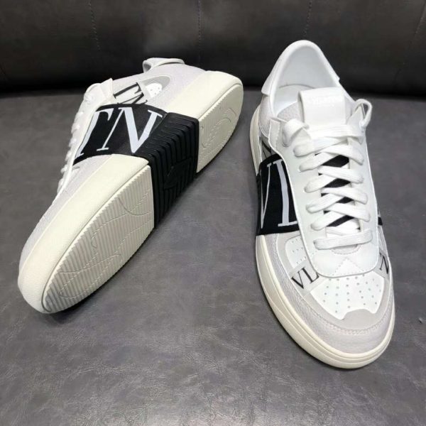 Valentino Unisex Calfskin VL7N Sneaker Bands Rubber-Effect VLTN Logo-White (7)