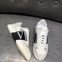 Valentino Unisex Calfskin VL7N Sneaker Bands Rubber-Effect VLTN Logo-White