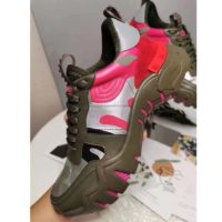 Valentino Unisex Camouflage Rockrunner Plus Sneaker Raised Details-Rose
