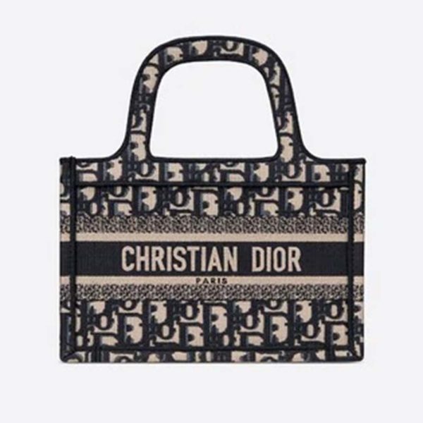 christian dior oblique book tote bleu multicolor