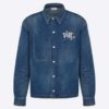Dior Men Dior And Shawn Overshirt Blue Cotton Wash-Dyed Denim