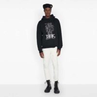 Dior Men Dior And Shawn Oversized Hooded Sweatshirt Black Cotton Fleece