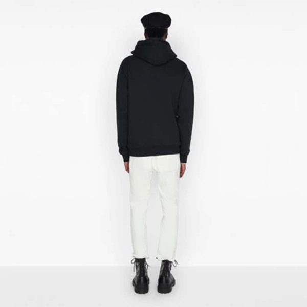 Dior Men Dior And Shawn Oversized Hooded Sweatshirt Black Cotton Fleece (7)